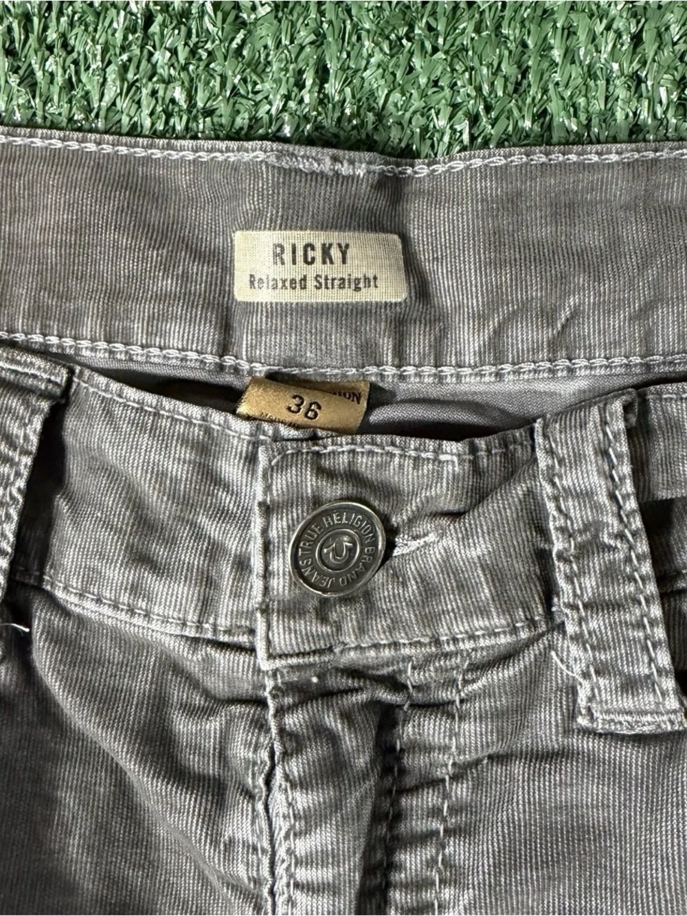 True Religion Ricky Corduroy Jean Shorts Men's Cut Off Y2k Size 36